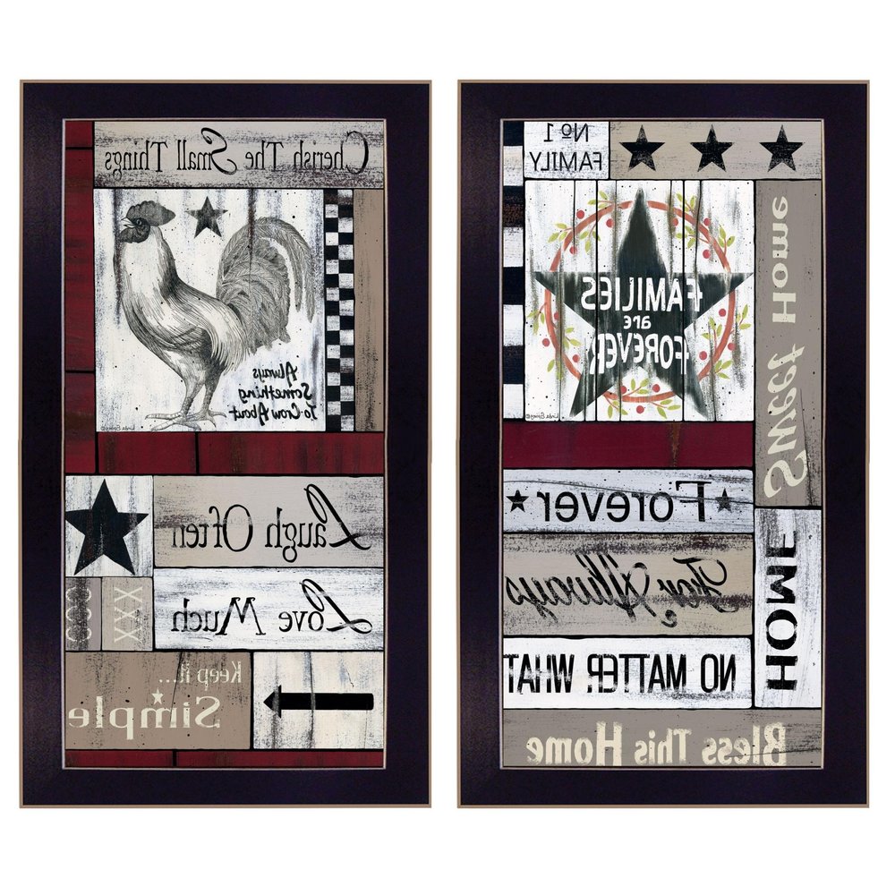 Set Of Two Family Wisdom Cherish The Small things Black Framed Print Wall Art — view 5