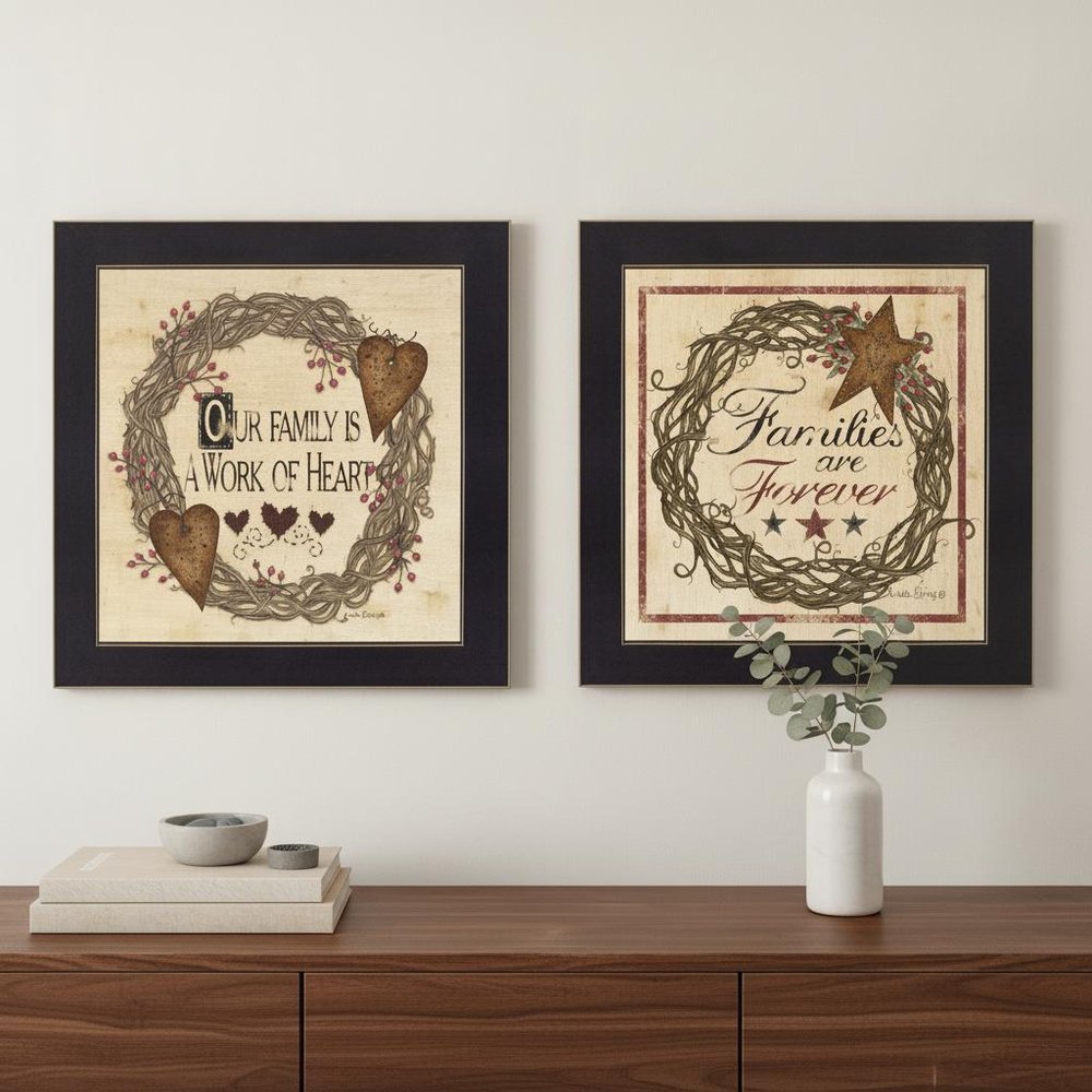 Set Of Two Family Wisdom II Black Framed Print Wall Art HomeRoots