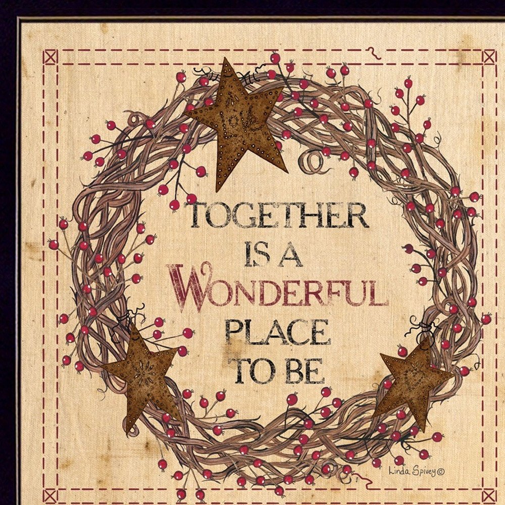 Set Of Two Together is a wonderful Place Black Framed Print Wall Art HomeRoots