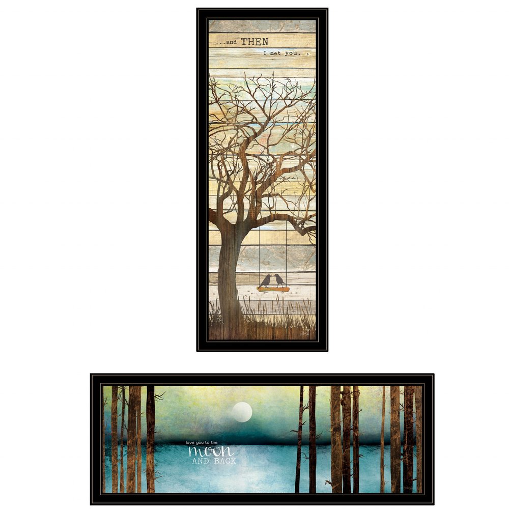 Set Of Two I met You or Living your Dreams 1 Black Framed Print Wall Art HomeRoots