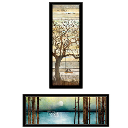 Set Of Two I met You or Living your Dreams 1 Black Framed Print Wall Art HomeRoots