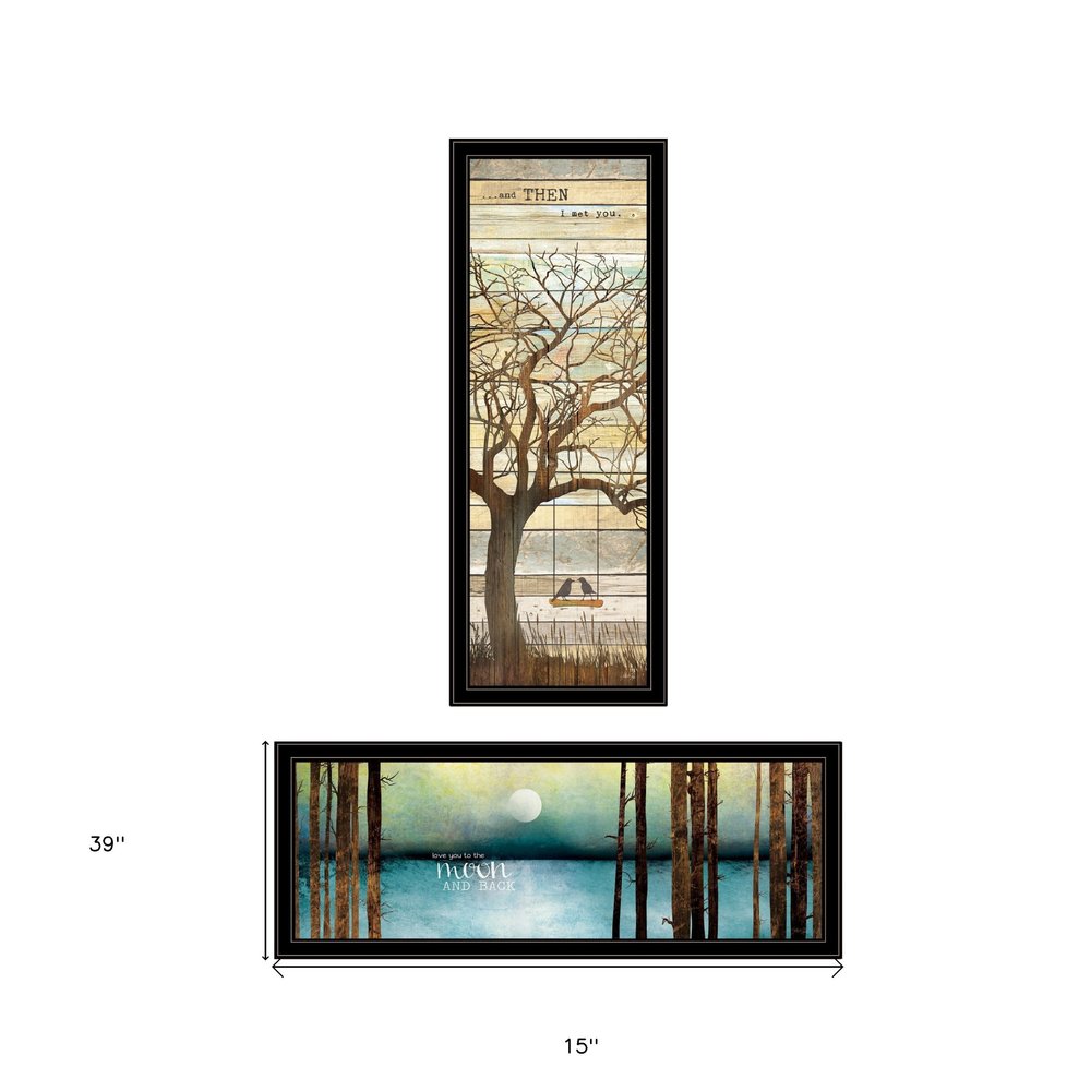 Set Of Two I met You or Living your Dreams 1 Black Framed Print Wall Art — view 3