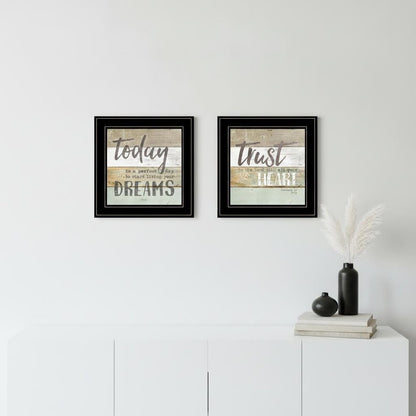 Set Of Two Trust in the Lord Black Framed Print Wall Art HomeRoots