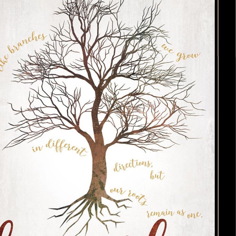 Set Of Two Family Tree or Roots 2 Black Framed Print Wall Art HomeRoots