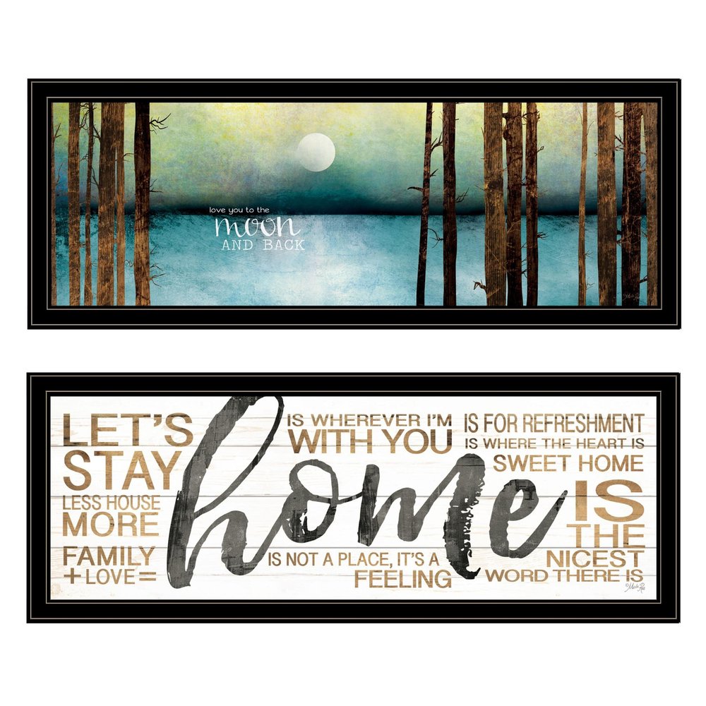 Set Of Two Love or Home 1 Black Framed Print Wall Art — view 1