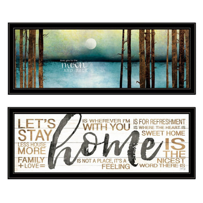 Set Of Two Love or Home 1 Black Framed Print Wall Art HomeRoots