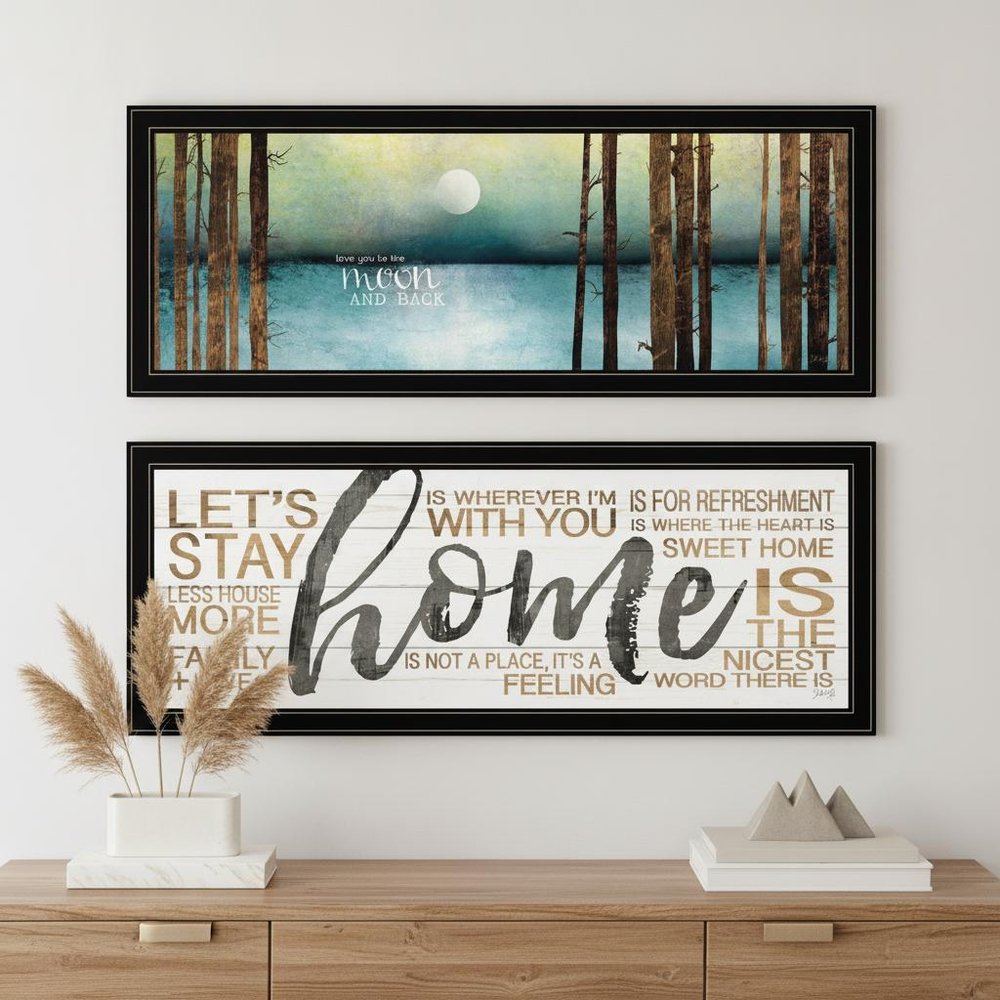 Set Of Two Love or Home 1 Black Framed Print Wall Art — view 6