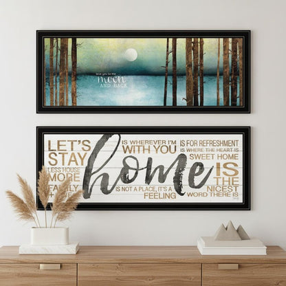 Set Of Two Love or Home 1 Black Framed Print Wall Art HomeRoots