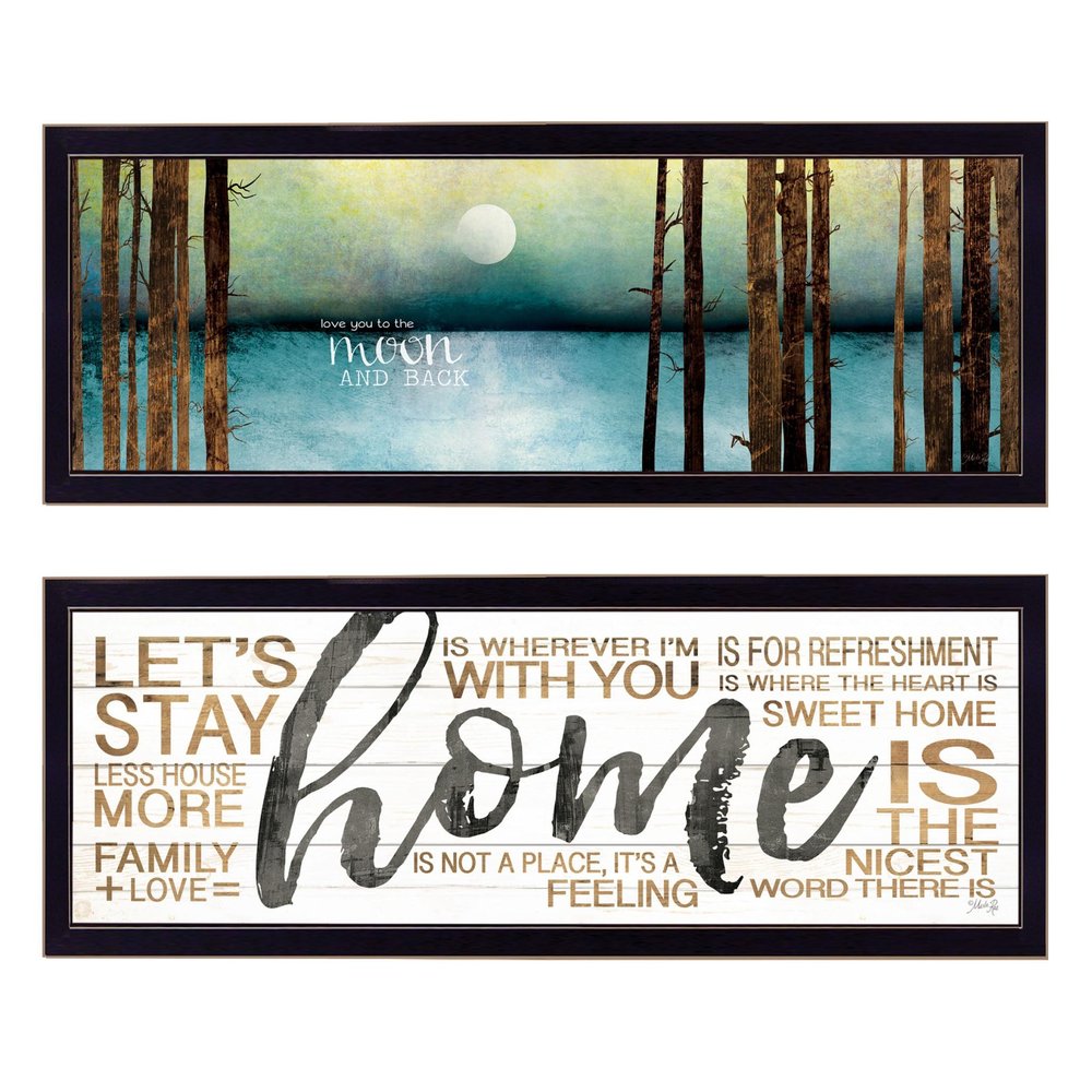 Set Of Two Love or Home 2 Black Framed Print Wall Art HomeRoots