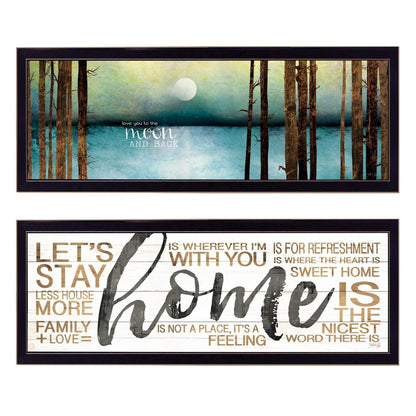 Set Of Two Love or Home 2 Black Framed Print Wall Art HomeRoots