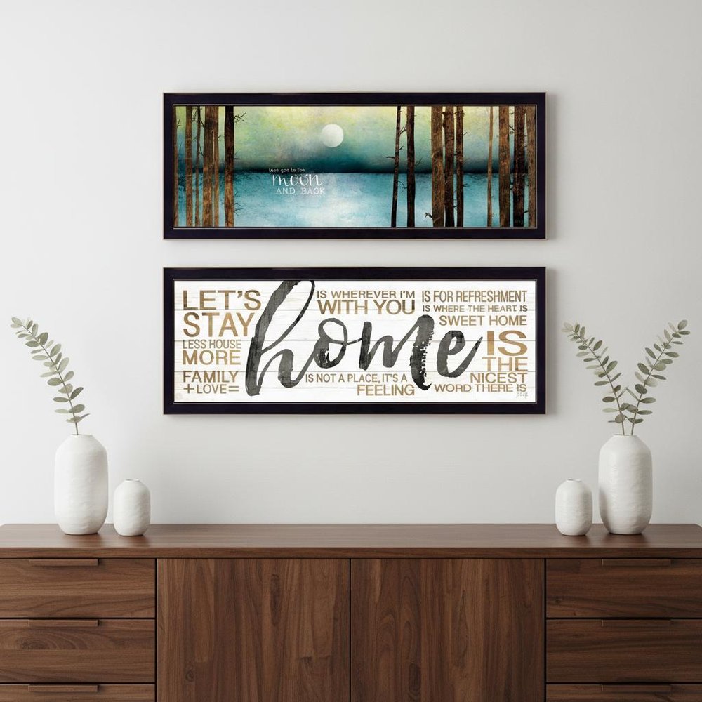 Set Of Two Love or Home 2 Black Framed Print Wall Art — view 7