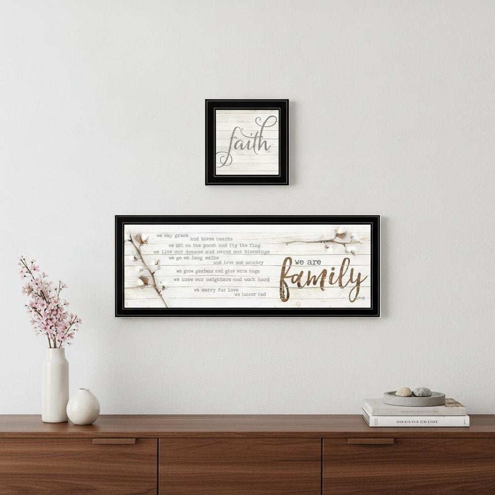 Set Of Two We are Family 1 Black Framed Print Wall Art — view 9