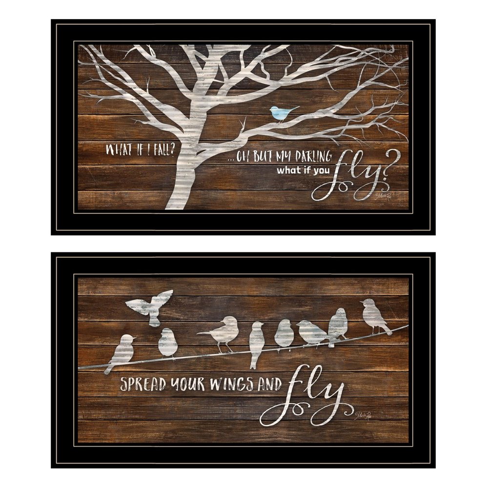 Set Of Two Spread Your Wings 2 Black Framed Print Wall Art HomeRoots