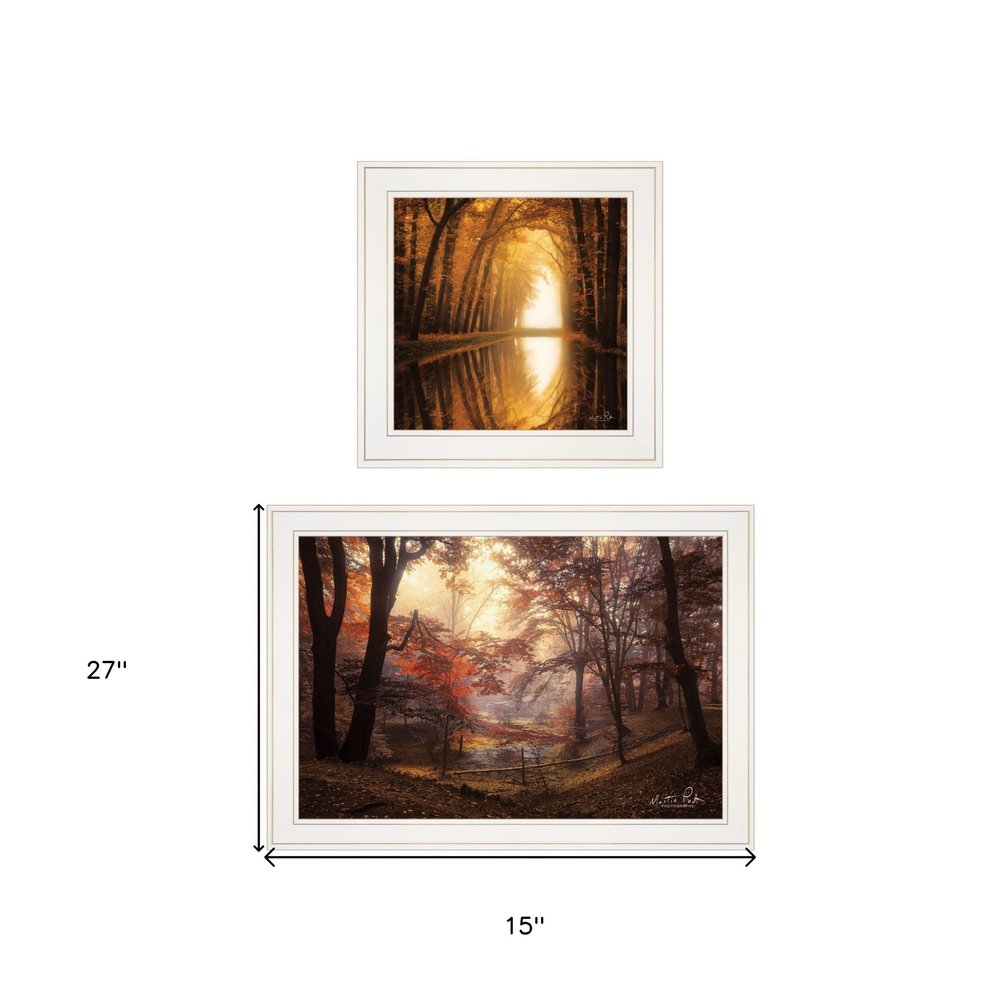Set Of Two Natures Reflections 1 White Framed Print Wall Art — view 3