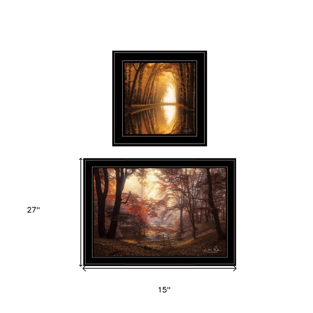 Set Of Two Natures Reflections 2 Black Framed Print Wall Art HomeRoots