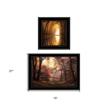 Set Of Two Natures Reflections 2 Black Framed Print Wall Art HomeRoots