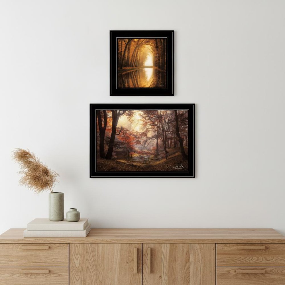 Set Of Two Natures Reflections 2 Black Framed Print Wall Art — view 5