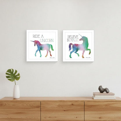 Set Of Two Believe in Magic White Framed Print Wall Art HomeRoots