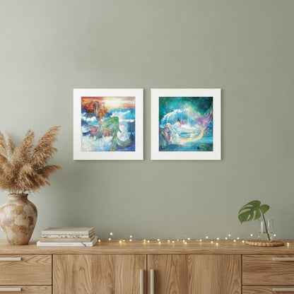 Set Of Two Mermaids 1 White Framed Print Wall Art HomeRoots