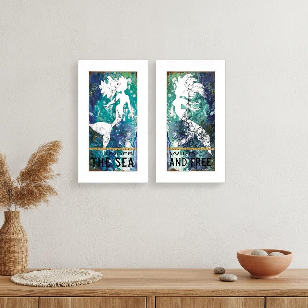 Set Of Two Under The Sea 1 White Framed Print Wall Art HomeRoots