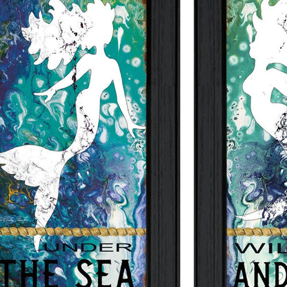 Set Of Two Under The Sea 2 Black Framed Print Wall Art HomeRoots