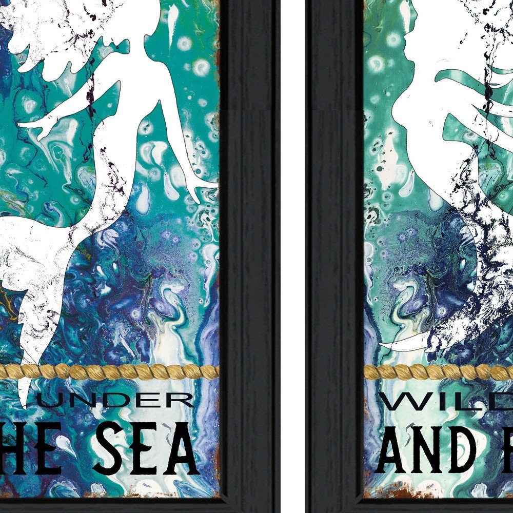 Set Of Two Under The Sea 2 Black Framed Print Wall Art HomeRoots