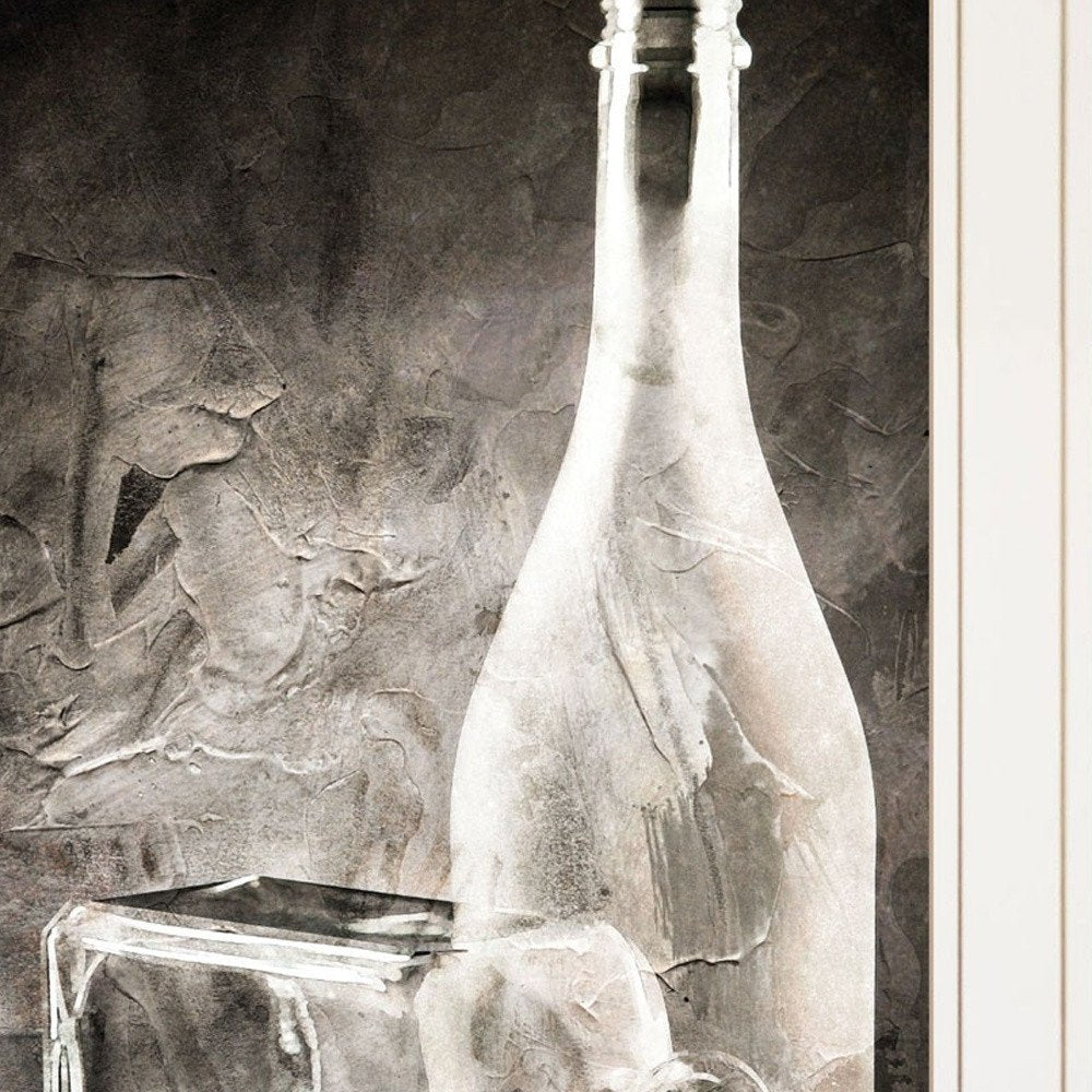 Set Of Two Moody Gray Glassware Still Life 1 White Framed Print Kitchen Wall Art HomeRoots
