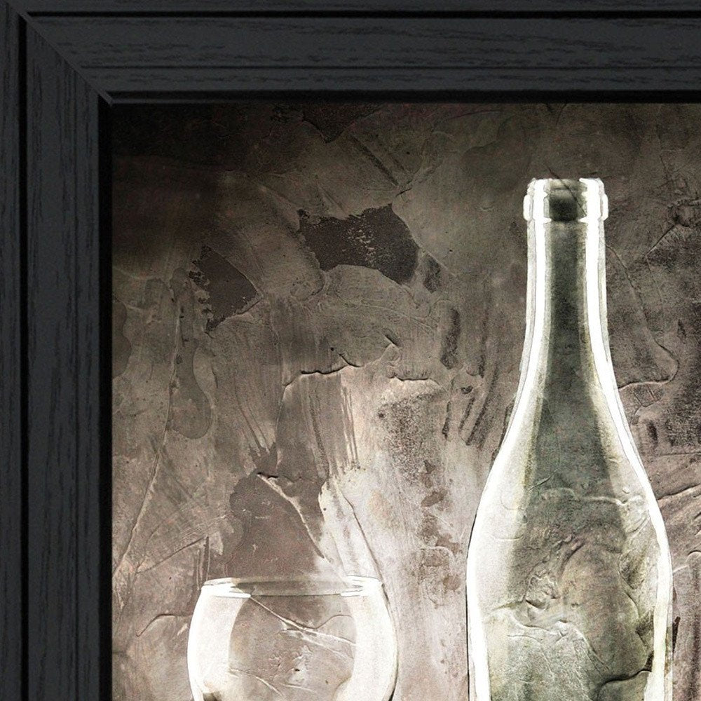 Set Of Two Moody Gray Glassware Still Life 2 Black Framed Print Kitchen Wall Art — view 4