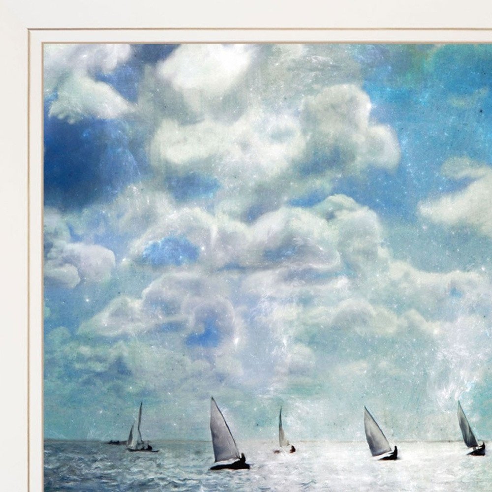 Set Of Two Sailboat Marina 2 White Framed Print Wall Art — view 3