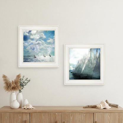 Set Of Two Sailboat Marina 2 White Framed Print Wall Art HomeRoots