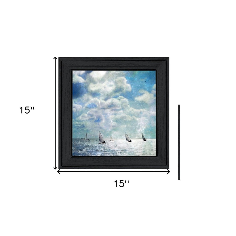 Set Of Two Sailboat Marina 3 Black Framed Print Wall Art — view 4