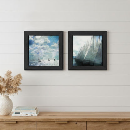Set Of Two Sailboat Marina 3 Black Framed Print Wall Art HomeRoots
