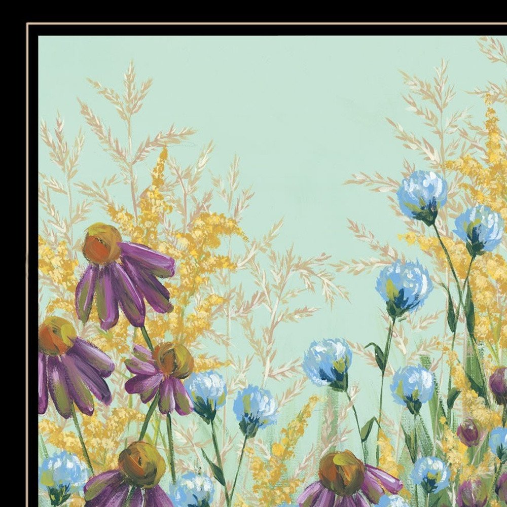 Set Of Two Floral Field 2 Black Framed Print Wall Art — view 3