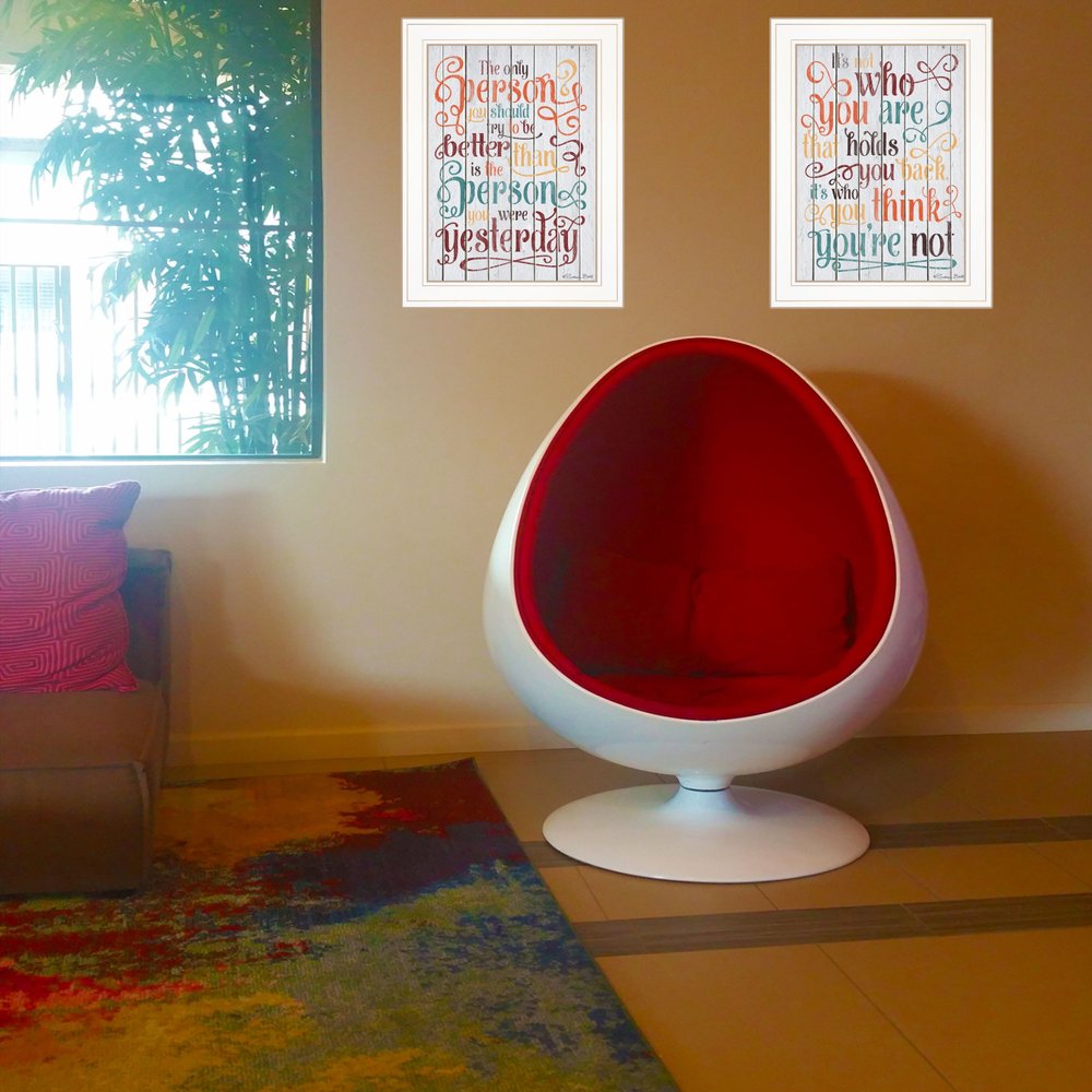 Set Of Two The Only Person 1 White Framed Print Wall Art HomeRoots