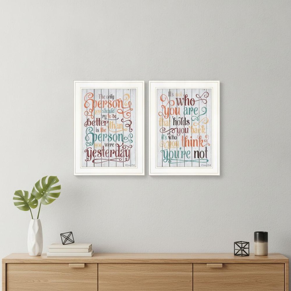 Set Of Two The Only Person 1 White Framed Print Wall Art — view 6