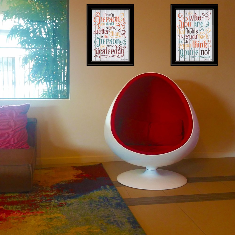 Set Of Two The Only Person 2 Black Framed Print Wall Art HomeRoots