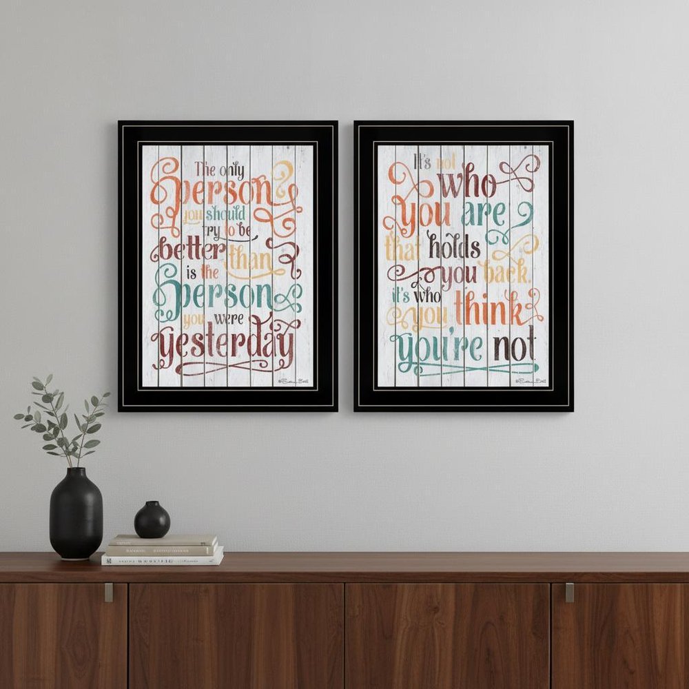 Set Of Two The Only Person 2 Black Framed Print Wall Art HomeRoots