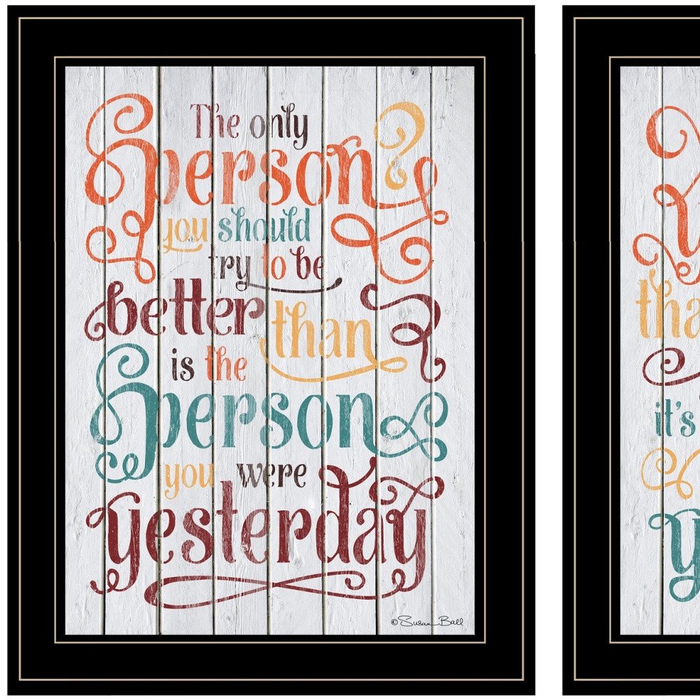 Set Of Two The Only Person 2 Black Framed Print Wall Art HomeRoots