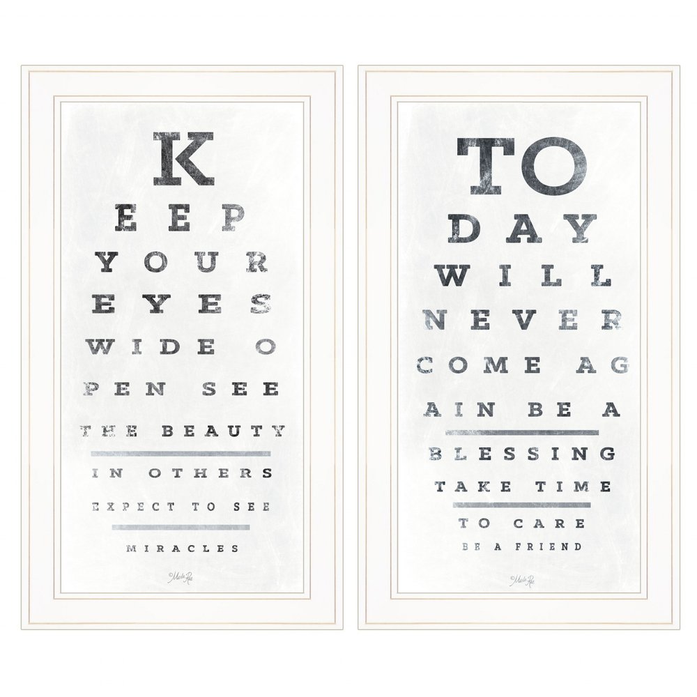 Set Of Two Eye Charts 3 White Framed Print Wall Art HomeRoots