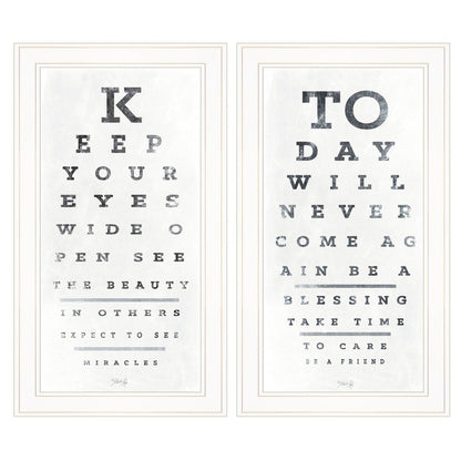 Set Of Two Eye Charts 3 White Framed Print Wall Art HomeRoots
