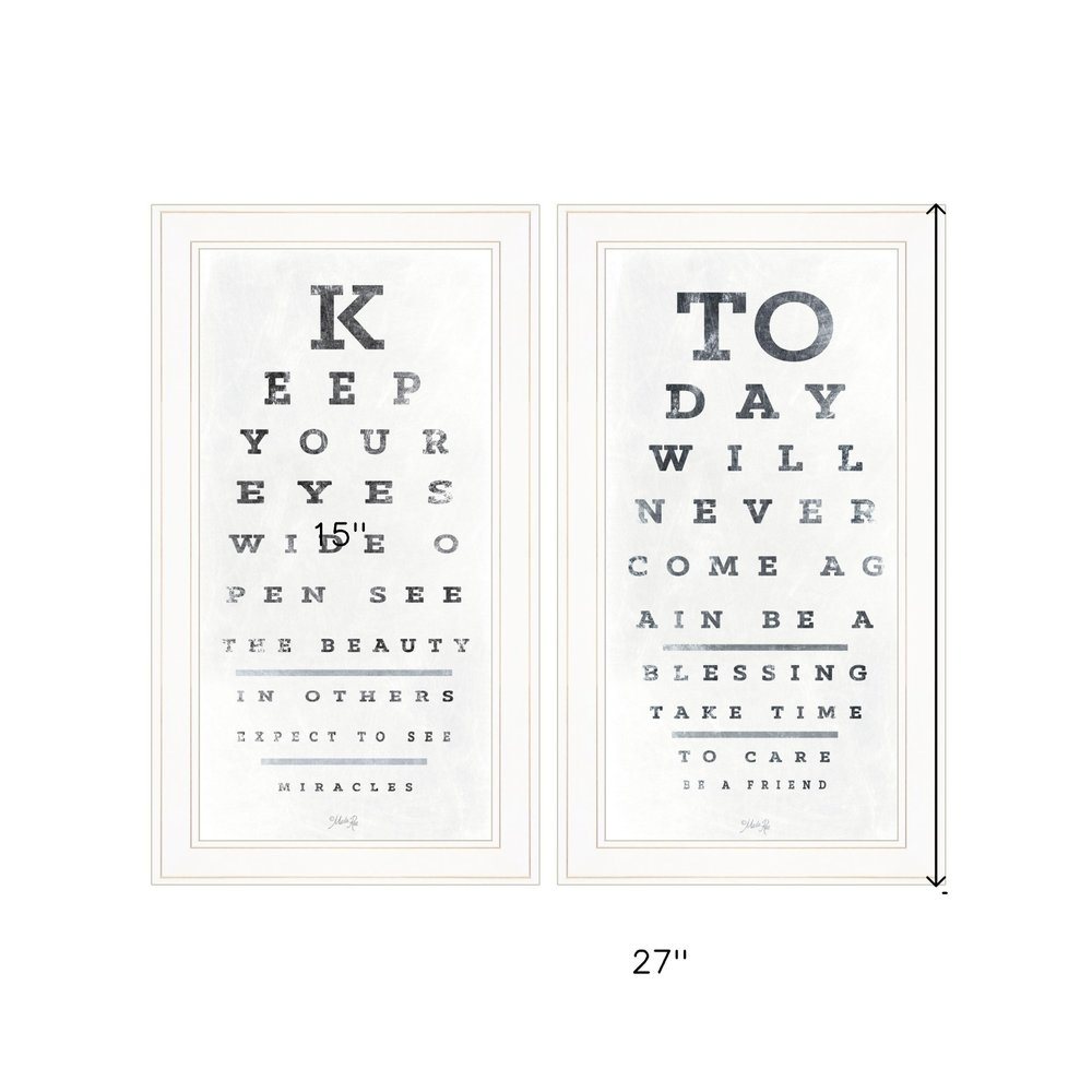 Set Of Two Eye Charts 3 White Framed Print Wall Art — view 4
