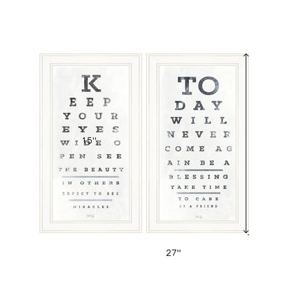 Set Of Two Eye Charts 3 White Framed Print Wall Art HomeRoots