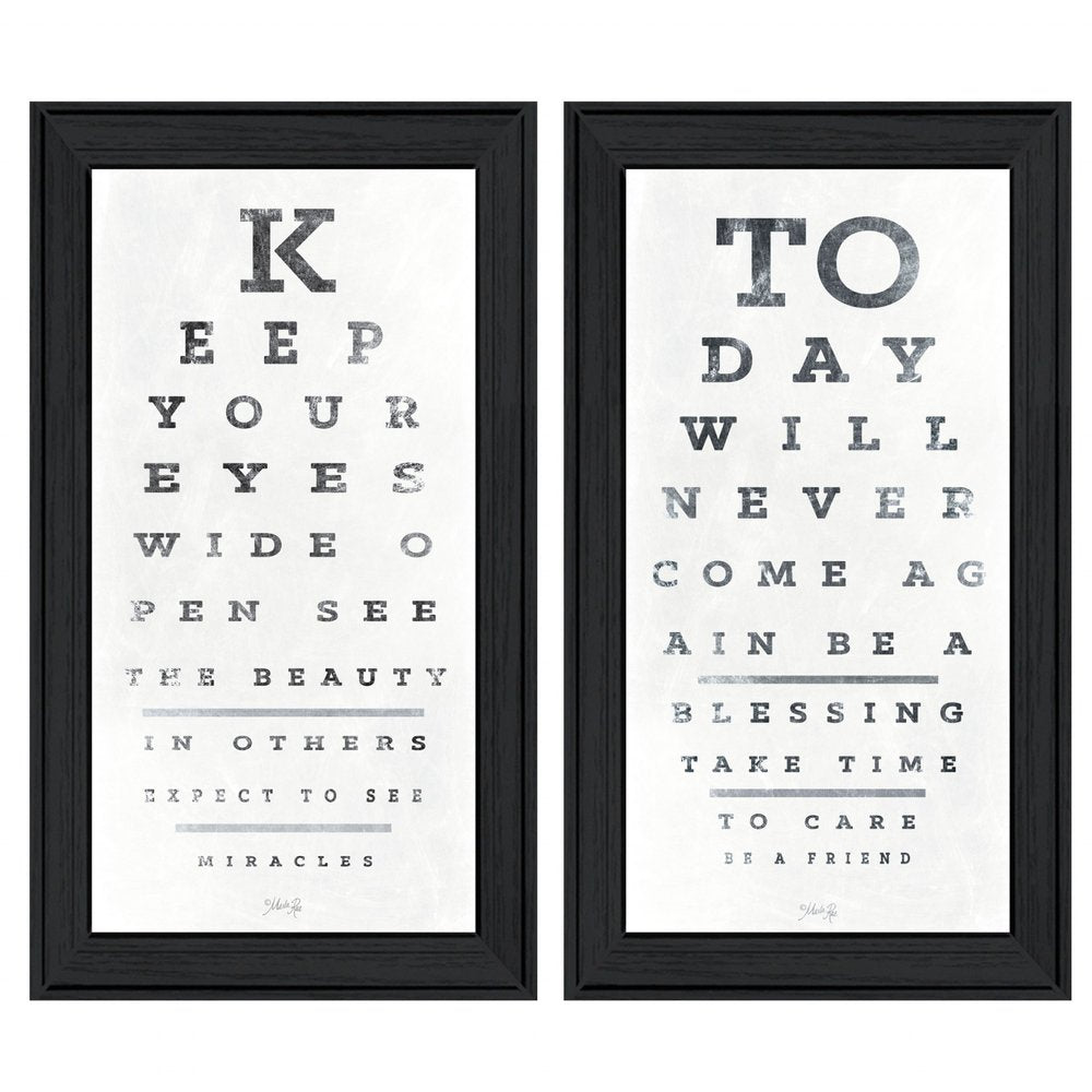Set Of Two Eye Charts 4 Black Framed Print Wall Art — view 1