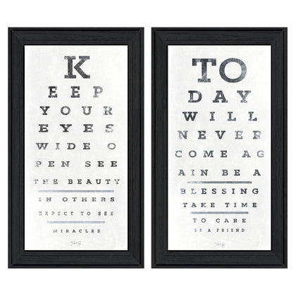 Set Of Two Eye Charts 4 Black Framed Print Wall Art HomeRoots