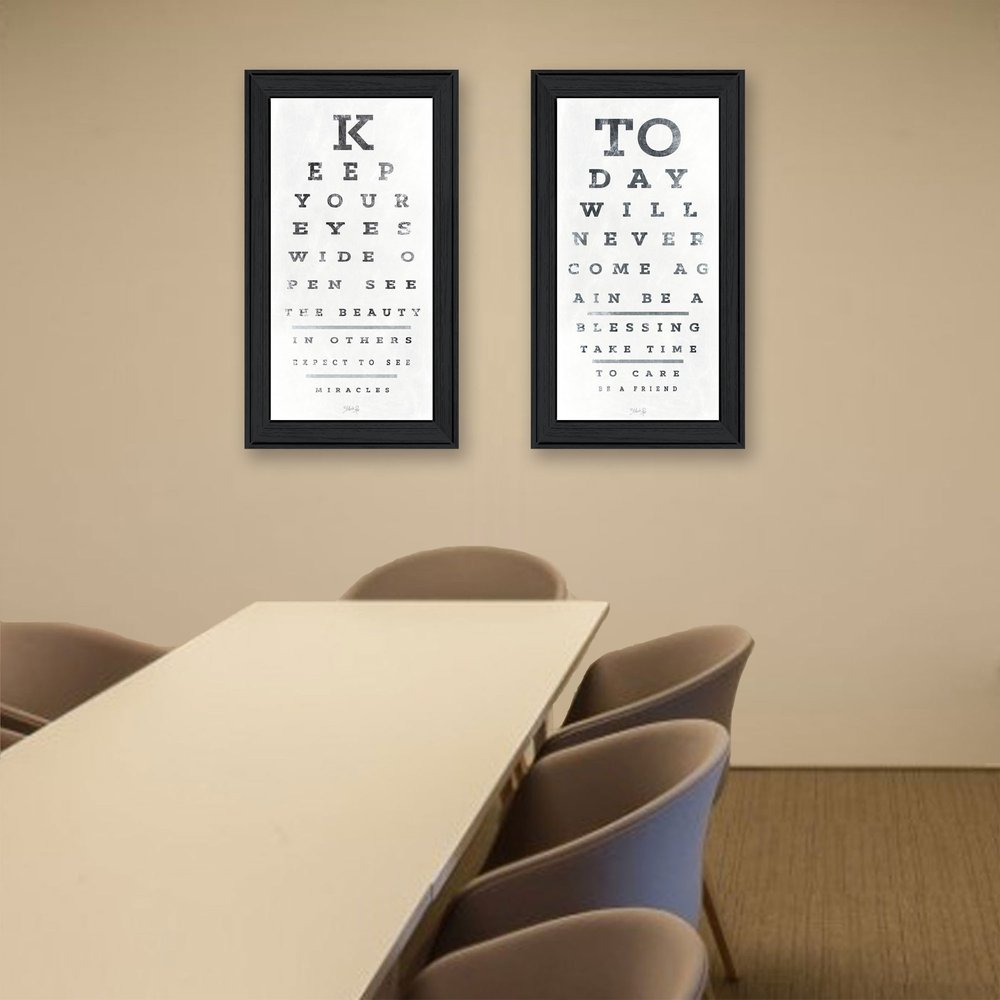 Set Of Two Eye Charts 4 Black Framed Print Wall Art HomeRoots