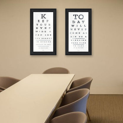 Set Of Two Eye Charts 4 Black Framed Print Wall Art HomeRoots