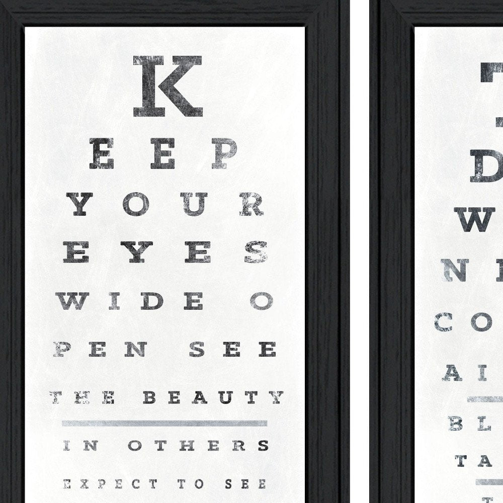 Set Of Two Eye Charts 4 Black Framed Print Wall Art HomeRoots