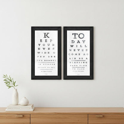 Set Of Two Eye Charts 4 Black Framed Print Wall Art HomeRoots