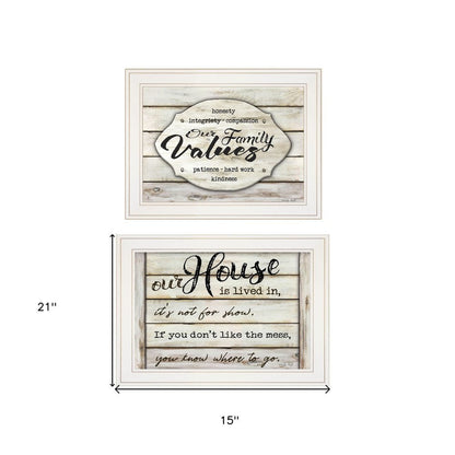 Set Of Two Family Values 1 White Framed Print Wall Art HomeRoots