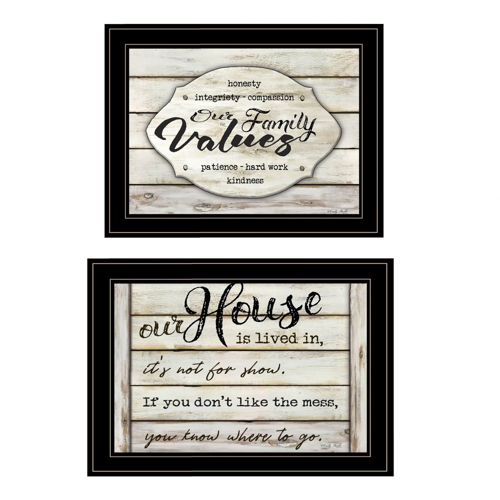 Set Of Two Family Values 2 Black Framed Print Wall Art HomeRoots